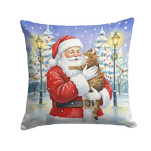 Load image into Gallery viewer, Classic Tabby Brown Cat with Santa Claus Throw Pillow
