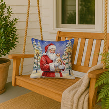 Load image into Gallery viewer, Cornish Rex Cat with Santa Claus Throw Pillow
