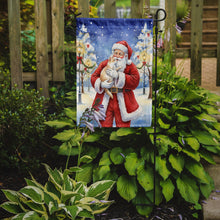 Load image into Gallery viewer, Cream and White Cat with Santa Claus Garden Flag