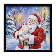Load image into Gallery viewer, Cream Point Cat with Santa Claus Framed Metal Print