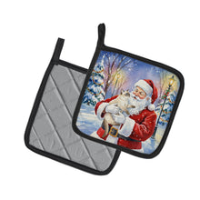 Load image into Gallery viewer, Cream Point Cat with Santa Claus Pair of Pot Holders