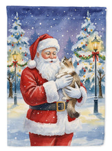 Load image into Gallery viewer, Cymric Cat with Santa Claus House Flag