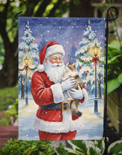 Load image into Gallery viewer, Cymric Cat with Santa Claus Garden Flag