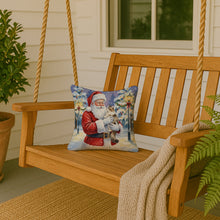 Load image into Gallery viewer, Cymric Cat with Santa Claus Throw Pillow