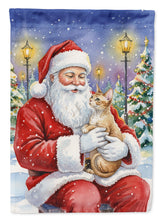 Load image into Gallery viewer, Devon Rex Cat with Santa Claus House Flag