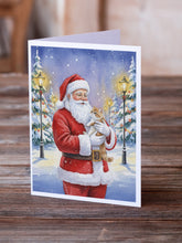 Load image into Gallery viewer, Exotic Shorthair Cat with Santa Claus Greeting Cards Pack of 8