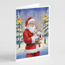 Load image into Gallery viewer, Exotic Shorthair Cat with Santa Claus Greeting Cards Pack of 8