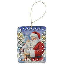Load image into Gallery viewer, Flame Point Cat with Santa Claus Porcelain Ornament