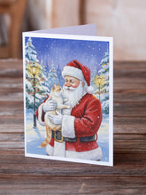 Load image into Gallery viewer, Flame Point Cat with Santa Claus Greeting Cards Pack of 8