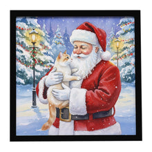 Load image into Gallery viewer, Flame Point Cat with Santa Claus Framed Metal Print