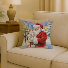 Load image into Gallery viewer, Flame Point Cat with Santa Claus Throw Pillow