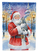 Load image into Gallery viewer, Gray Mackerel Tabby Cat with Santa Claus Garden Flag