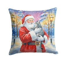 Load image into Gallery viewer, Gray Mackerel Tabby Cat with Santa Claus Throw Pillow