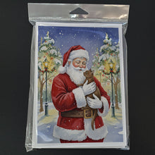Load image into Gallery viewer, Havana Cat with Santa Claus Greeting Cards Pack of 8