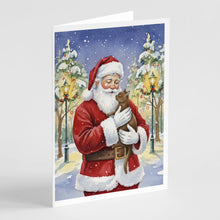Load image into Gallery viewer, Havana Cat with Santa Claus Greeting Cards Pack of 8