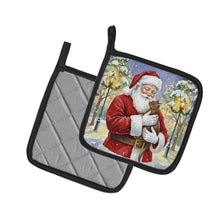 Load image into Gallery viewer, Havana Cat with Santa Claus Pair of Pot Holders