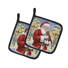 Load image into Gallery viewer, Havana Cat with Santa Claus Pair of Pot Holders