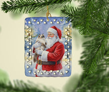 Load image into Gallery viewer, Himalayan Cat with Santa Claus Porcelain Ornament