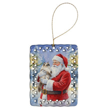 Load image into Gallery viewer, Himalayan Cat with Santa Claus Porcelain Ornament