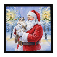 Load image into Gallery viewer, Himalayan Cat with Santa Claus Framed Metal Print