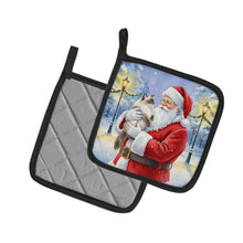 Load image into Gallery viewer, Himalayan Cat with Santa Claus Pair of Pot Holders