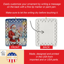 Load image into Gallery viewer, Javanese Cat with Santa Claus Porcelain Ornament