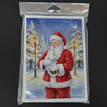 Load image into Gallery viewer, Khao Manee Cat with Santa Claus Greeting Cards Pack of 8