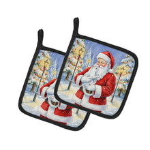 Load image into Gallery viewer, Khao Manee Cat with Santa Claus Pair of Pot Holders