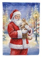 Load image into Gallery viewer, LaPerm Cat with Santa Claus House Flag