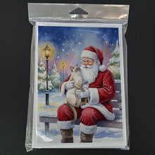 Load image into Gallery viewer, Lilac Point Cat with Santa Claus Greeting Cards Pack of 8