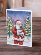 Load image into Gallery viewer, Lykoi Cat with Santa Claus Greeting Cards Pack of 8