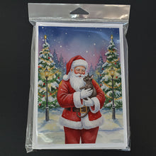 Load image into Gallery viewer, Lykoi Cat with Santa Claus Greeting Cards Pack of 8