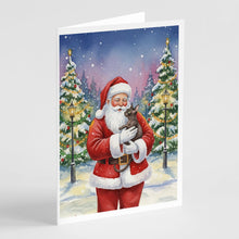 Load image into Gallery viewer, Lykoi Cat with Santa Claus Greeting Cards Pack of 8