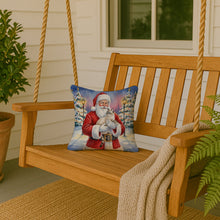 Load image into Gallery viewer, Lynx Point Cat with Santa Claus Throw Pillow