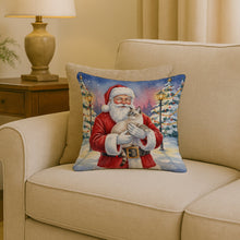 Load image into Gallery viewer, Lynx Point Cat with Santa Claus Throw Pillow