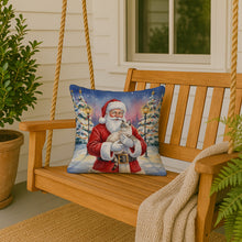 Load image into Gallery viewer, Lynx Point Cat with Santa Claus Throw Pillow