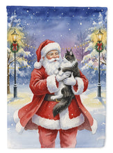 Load image into Gallery viewer, MaineCoon Black &amp; White Cat with Santa Claus House Flag
