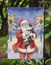 Load image into Gallery viewer, MaineCoon Black &amp; White Cat with Santa Claus Garden Flag