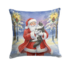 Load image into Gallery viewer, MaineCoon Black &amp; White Cat with Santa Claus Throw Pillow