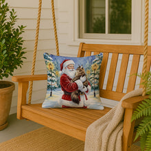 Load image into Gallery viewer, MaineCoon Brown Tabby Cat with Santa Claus Throw Pillow
