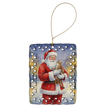 Load image into Gallery viewer, Malayan Cat with Santa Claus Porcelain Ornament