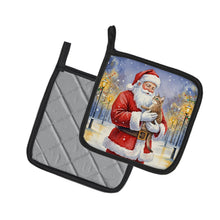 Load image into Gallery viewer, Malayan Cat with Santa Claus Pair of Pot Holders