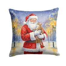 Load image into Gallery viewer, Malayan Cat with Santa Claus Throw Pillow