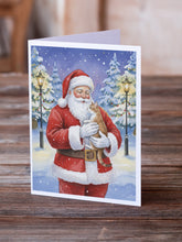 Load image into Gallery viewer, Manx Cat with Santa Claus Greeting Cards Pack of 8
