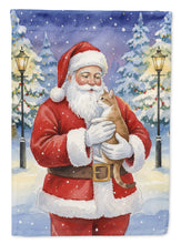 Load image into Gallery viewer, Manx Cat with Santa Claus Garden Flag