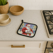 Load image into Gallery viewer, Manx Cat with Santa Claus Pair of Pot Holders