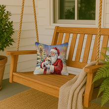 Load image into Gallery viewer, Mekong Bobtail Cat with Santa Claus Throw Pillow
