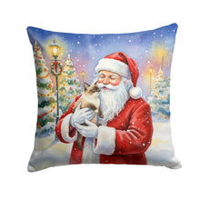 Load image into Gallery viewer, Mekong Bobtail Cat with Santa Claus Throw Pillow