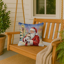 Load image into Gallery viewer, Mekong Bobtail Cat with Santa Claus Throw Pillow