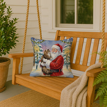 Load image into Gallery viewer, Norwegian Forest Cat Brown Tabby with Santa Claus Throw Pillow